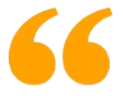 Orange quotation marks icon on black background